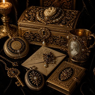 still life with everyday objects — Victorian Jewelry Design