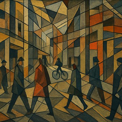 urban street with city activity