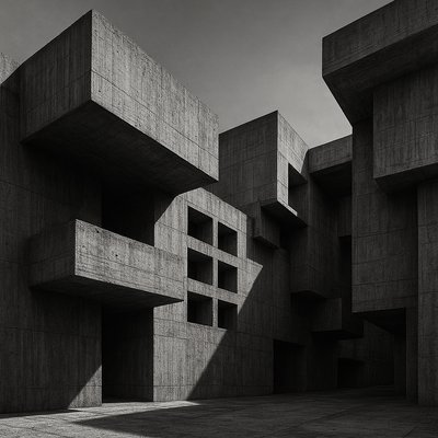Brutalist Architecture Art Style Transfer Example