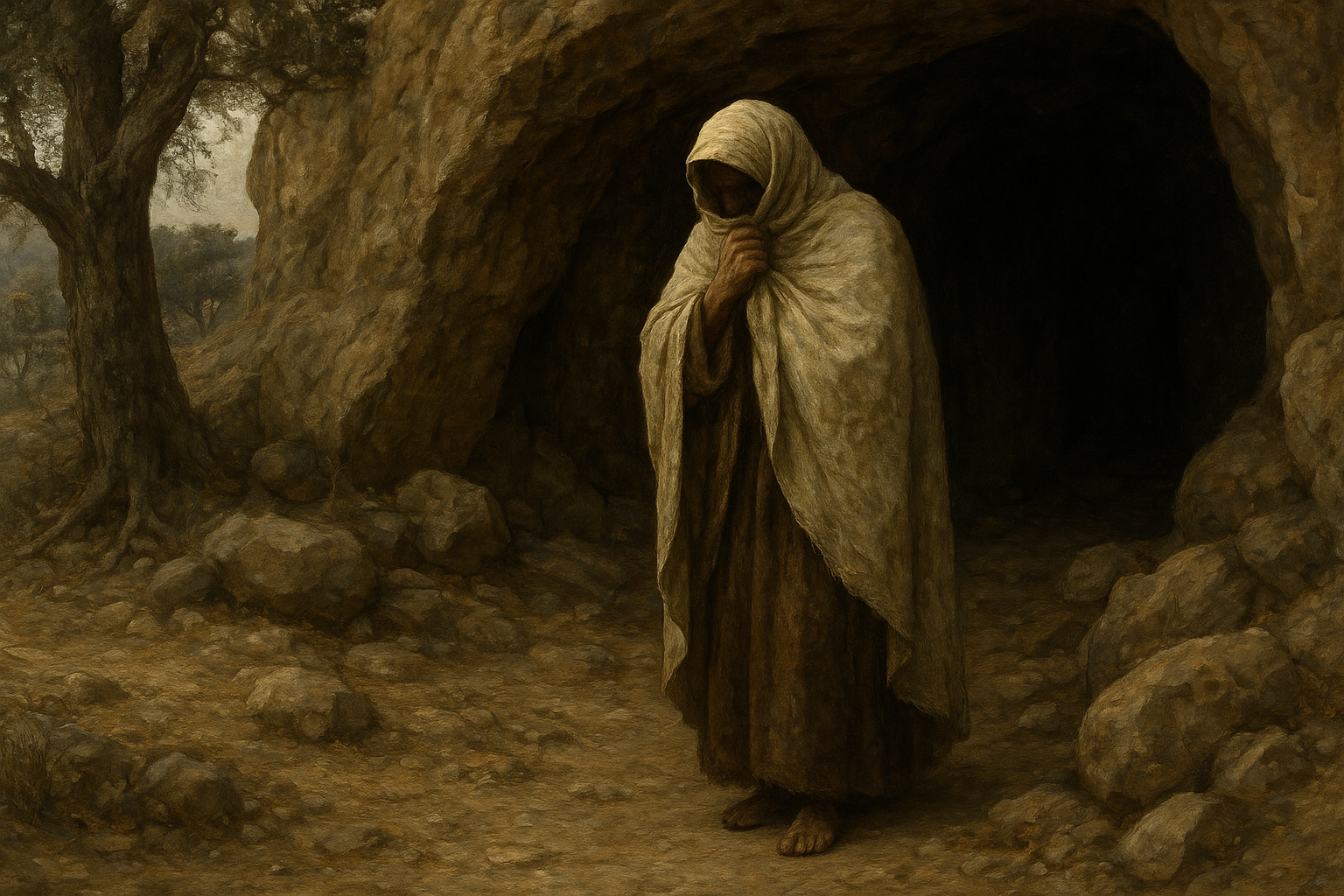 Elijah the prophet wrapped his face in his mantle and went out and stood in the entrance of the cave.” 