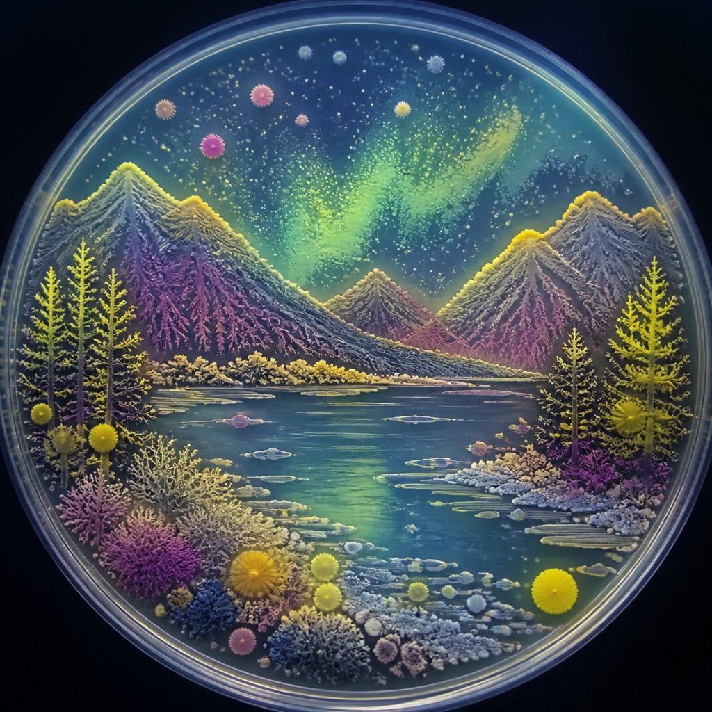 serene landscape with mountains and water