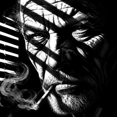 close-up portrait of an elderly person with expressive weathered features