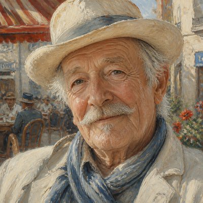 close-up portrait of an elderly person with expressive weathered features