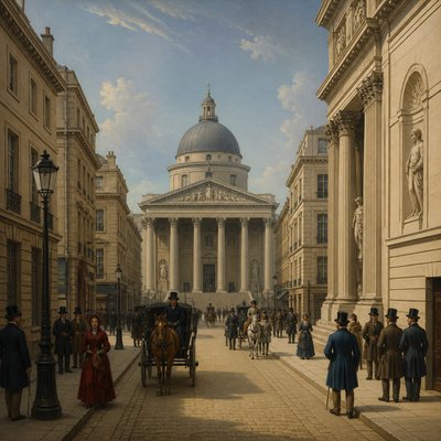 urban street with city activity