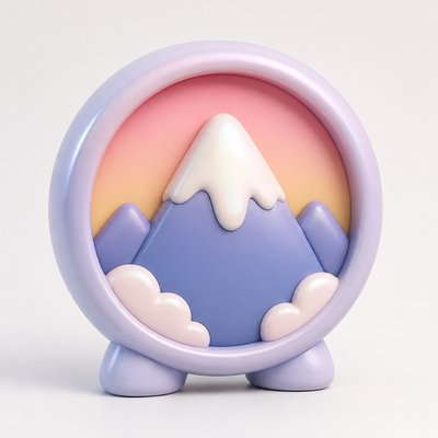 an emblem of a mountain peak inside a circle, simple bold shapes on a plain background, no text or lettering