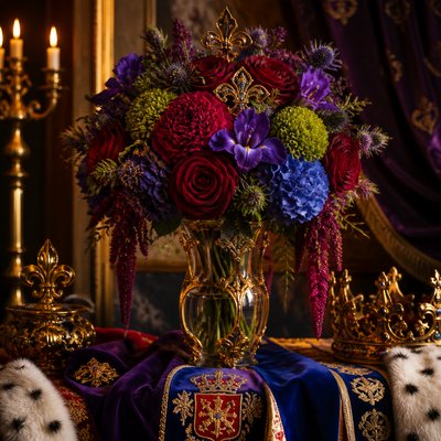 bouquet of flowers in a glass vase