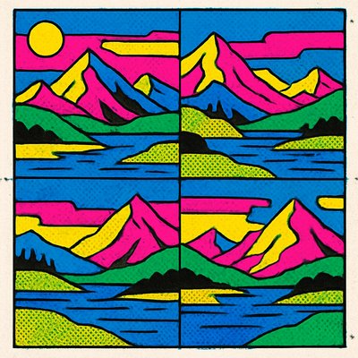 serene landscape with mountains and water