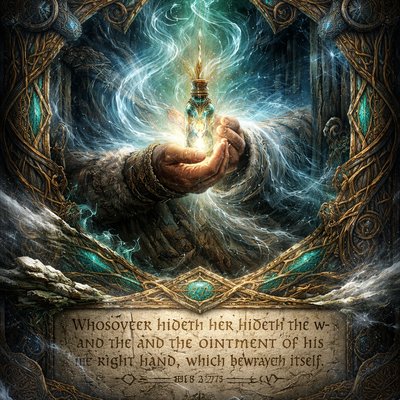 “Whosoever hideth her hideth the wind, and the ointment of his right hand, which bewrayeth itself.” (Proverbs 27:16, KJV)


