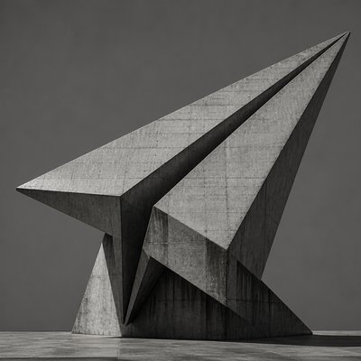 a paper plane, clean minimal composition on a plain background, no text