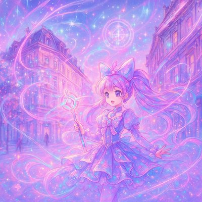 Magical Girl Anime Art Style Description Style Transfer Example