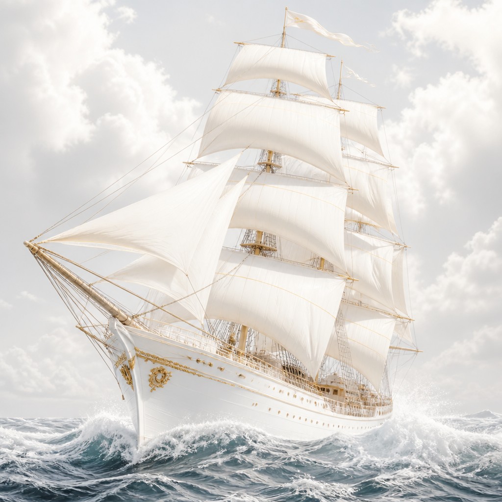 sailing ship on a stormy sea — Clean Girl Aesthetic