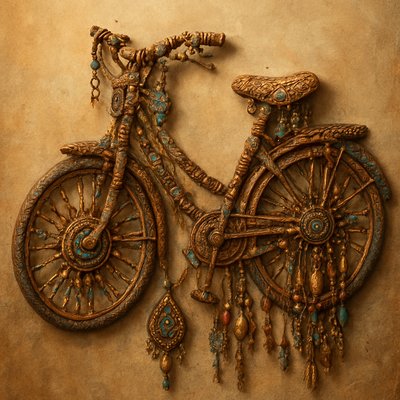bicyle resting against a wall