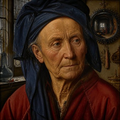 close-up portrait of an elderly person with expressive weathered features
