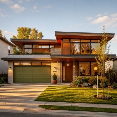 Mid-Century Modern Architecture Style Transfer Example