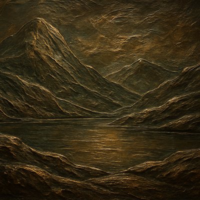 serene landscape with mountains and water