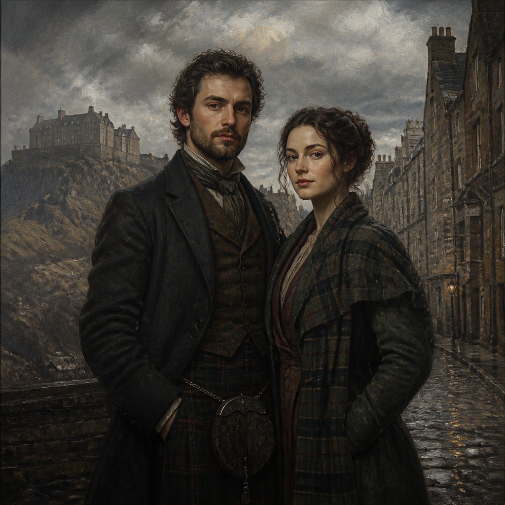portrait of two people together — Edinburgh Art Style