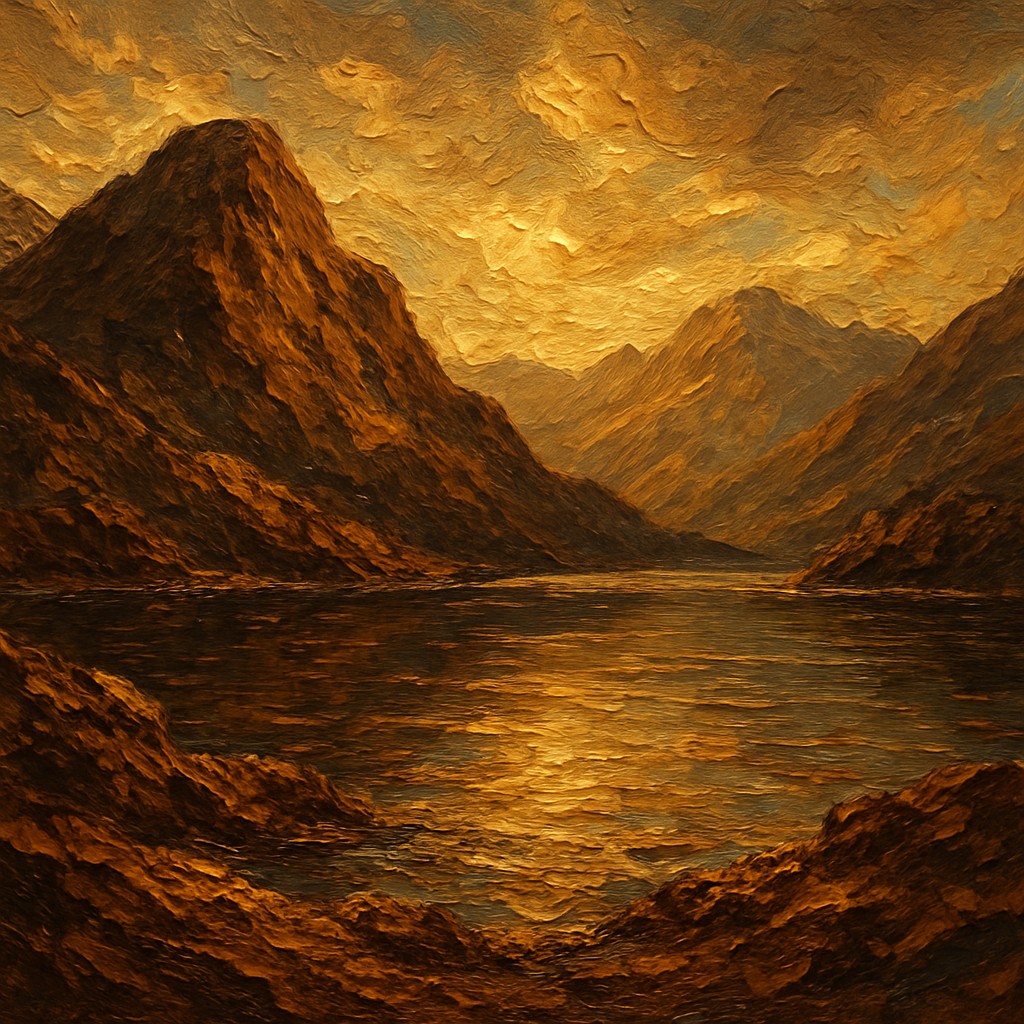 serene landscape with mountains and water