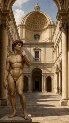 Michelangelo's model as David 
