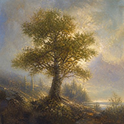 a tree in nature — Scumbling Painting Style