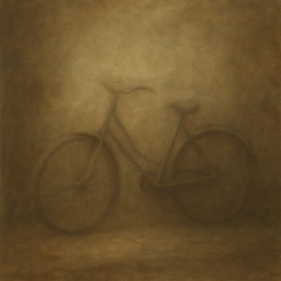 bicyle resting against a wall