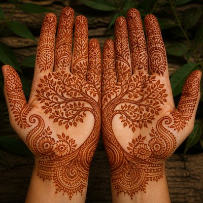 a tree in nature — Henna Art Style