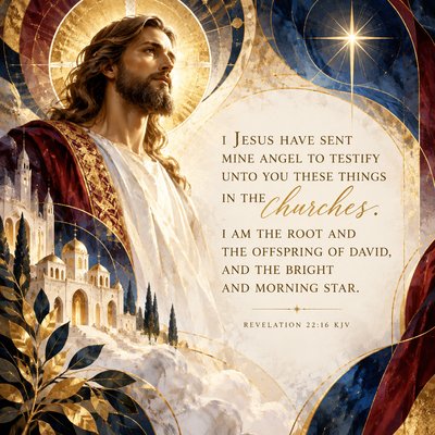 I Jesus have sent mine angel to testify unto you these things in the churches. I am the root and the offspring of David, and the bright and morning star.
(Revelation 22:16 KJV) Please write out the verse and put "churches" in cursive.
