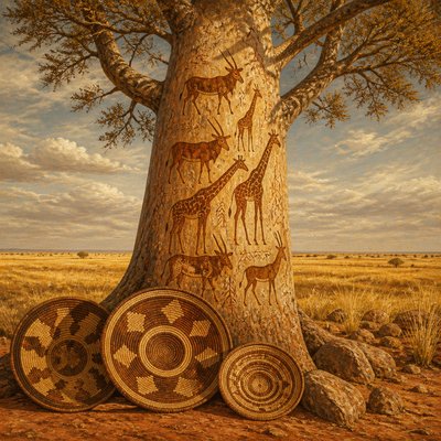 a tree in nature — Botswanan Art Style