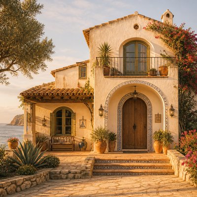 house with front view — Mediterranean Architecture Art