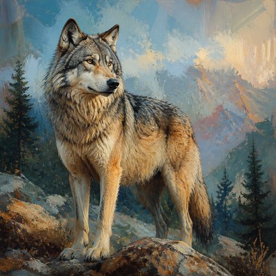 animal standing in natural pose — Digital Painting Art Style