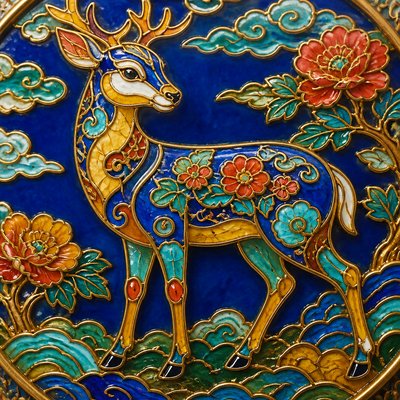 animal standing in natural pose — Enamel Cloisonné Jewelry Design