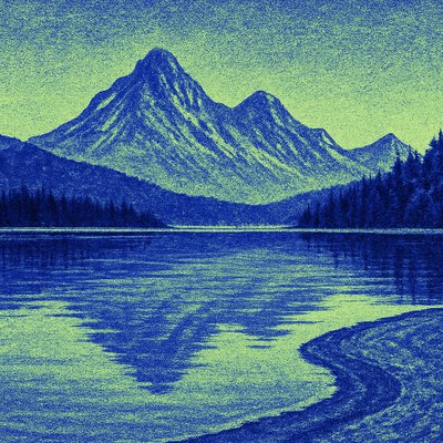 serene landscape with mountains and water