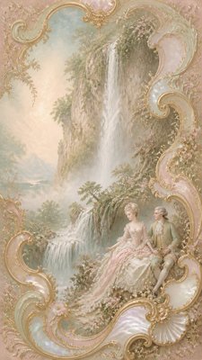 towering waterfall cascading down a cliff