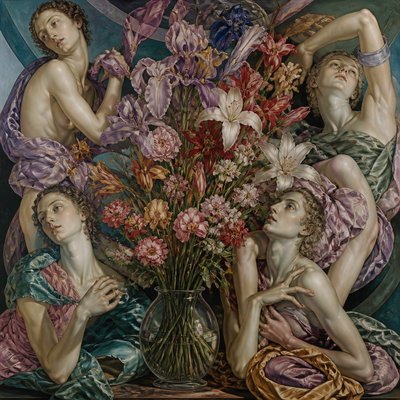 bouquet of flowers in a glass vase