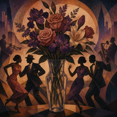 bouquet of flowers in a glass vase