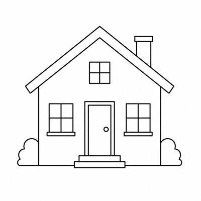 house with front view — Line Art Icon Design