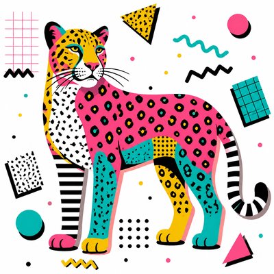 animal standing in natural pose — Memphis Design