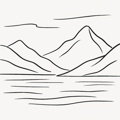 serene landscape with mountains and water