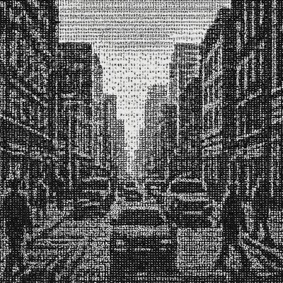 urban street with city activity