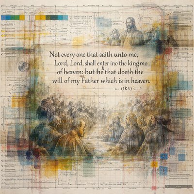 “Not every one that saith unto me, Lord, Lord, shall enter into the kingdom of heaven; but he that doeth the will of my Father which is in heaven.” (Matthew 7:21, KJV)
