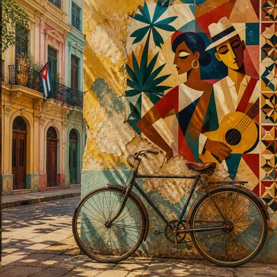 bicyle resting against a wall