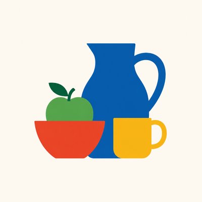 still life with everyday objects — Flat Icon Design