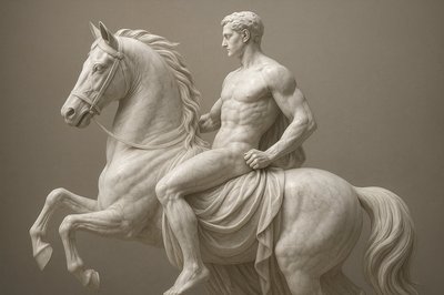 a statue of a man riding a horse