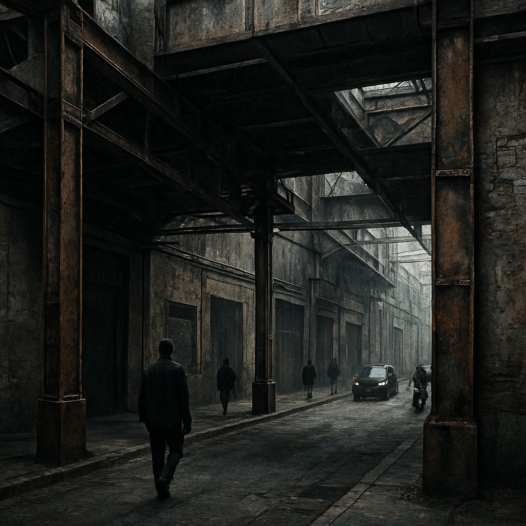 urban street with city activity