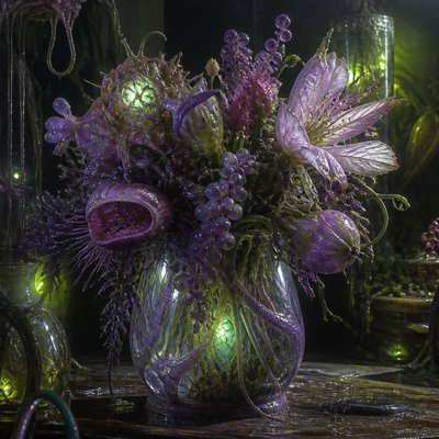 bouquet of flowers in a glass vase