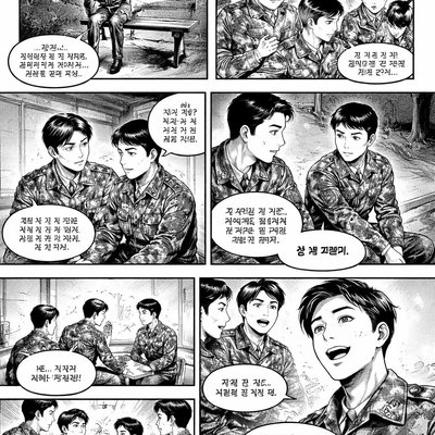 웝툰 제목: 괜찮아, 함께 갈 수 있어 (가제)
[1컷]

배경: 어둑어둑해진 연병장 한구석.

설명: 홀로 벤치에 앉아 깊은 생각에 잠겨 있는 이병 (가칭: 김이병).

대사: * (김이병): 후우... 또 실수했어... 선임들한테 혼나고, 동기들한테 미안하고... 나 왜 이렇게 바보 같지?

[2컷]

배경: 김이병의 머릿속 (말풍선 안).

설명: 훈련 중 실수하는 모습, 선임에게 꾸중 듣는 모습 등 부정적인 기억들이 떠오르는 김이병의 표정.

대사: * (김이병): (속마음) 다들 날 싫어하는 것 같아... 나만 없으면 다 해결될까?

(김이병): (속마음) 더 이상 버틸 힘이 없어...

[3컷]

배경: 내무실 복도.

설명: 우연히 김이병을 발견하고 걱정스러운 눈빛으로 바라보는 일병 (가칭: 이일병).

대사: * (이일병): 김이병? 무슨 일 있어? 표정이 안 좋네.

[4컷]

배경: 어둑해진 연병장 (1컷과 동일).

설명: 김이병 옆에 앉아 따뜻한 눈빛으로 바라보며 말을 건네는 이일병.

대사: * (이일병): 나도 처음엔 많이 힘들었어. 실수도 많이 하고, 혼나기도 하고... 다들 그래.

(이일병): 힘들면 언제든지 이야기해. 난 네 편이야.

[5컷]

배경: 부대 내 상담실 (또는 도서관 등 조용한 공간).

설명: 이일병의 권유로 상담을 받는 김이병. 상담관과 이야기를 나누며 조금씩 표정이 밝아지는 모습.

대사: * (김이병): 네... 사실 많이 힘들었습니다.

(상담관): 네 마음 충분히 이해해. 누구나 다 겪을 수 있는 일이야. 함께 이겨내 보자.

[6컷]

배경: 연병장.

설명: 밝은 햇살 아래 활기차게 훈련에 임하는 김이병과 동료들. 이전보다 훨씬 밝고 건강해진 김이병의 표정.

대사: * (김이병): 네, 알겠습니다! (힘차게)

[7컷]

배경: 내무실.

설명: 동료들과 함께 웃으며 이야기 나누는 김이병.

대사: * (김이병): (동료들에게) 고마워, 얘들아. 너희 덕분에 힘이 나.

[8컷]

배경: 밝은 하늘 아래 부대 전경.

설명: 멀리 바라보며 미소를 짓는 김이병. 마지막으로 힘찬 목소리로 외치는 모습.

대사: * (김이병): 살아있다는 건 정말 소중한 거야. 앞으로도 함께 이겨내자! (희망찬 목소리로)

추가 팁:

캐릭터 설정: 김이병은 좀 더 연약하고 소심한 이미지, 이일병은 듬직하고 배려심 넘치는 이미지로 설정하면 더욱 극적인 효과를 줄 수 있습니다.

배경: 군대라는 배경을 강조하기 위해 군복, 장비 등을 세밀하게 묘사하는 것도 좋습니다.

색감: 초반에는 어둡고 칙칙한 색감을 사용하여 우울한 분위기를 연출하고, 후반에는 밝고 따뜻한 색감을 사용하여 희망적인 분위기를 연출하는 것이 좋습니다.

대사: 너무 길거나 복잡한 대사보다는 간결하고 진심 어린 대사를 사용하는 것이 효과적입니다.

이 8컷 웹툰을 바탕으로 멋진 자살예방 웹툰을 완성하시길 바랍니다.

주의: 이 웹툰은 자살 예방을 위한 메시지를 전달하는 것이 목적입니다. 자살을 미화하거나 정당화하는 내용은 절대 포함해서는 안 됩니다.
