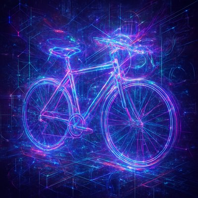 bicyle resting against a wall