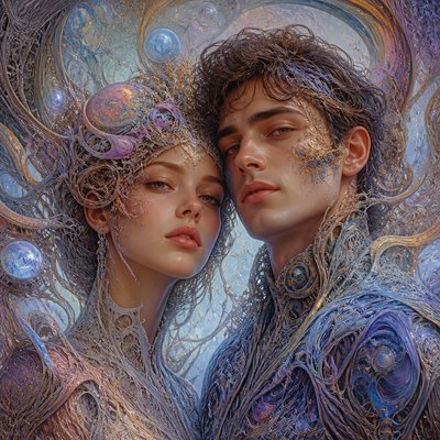 portrait of two people together — AI Art Style