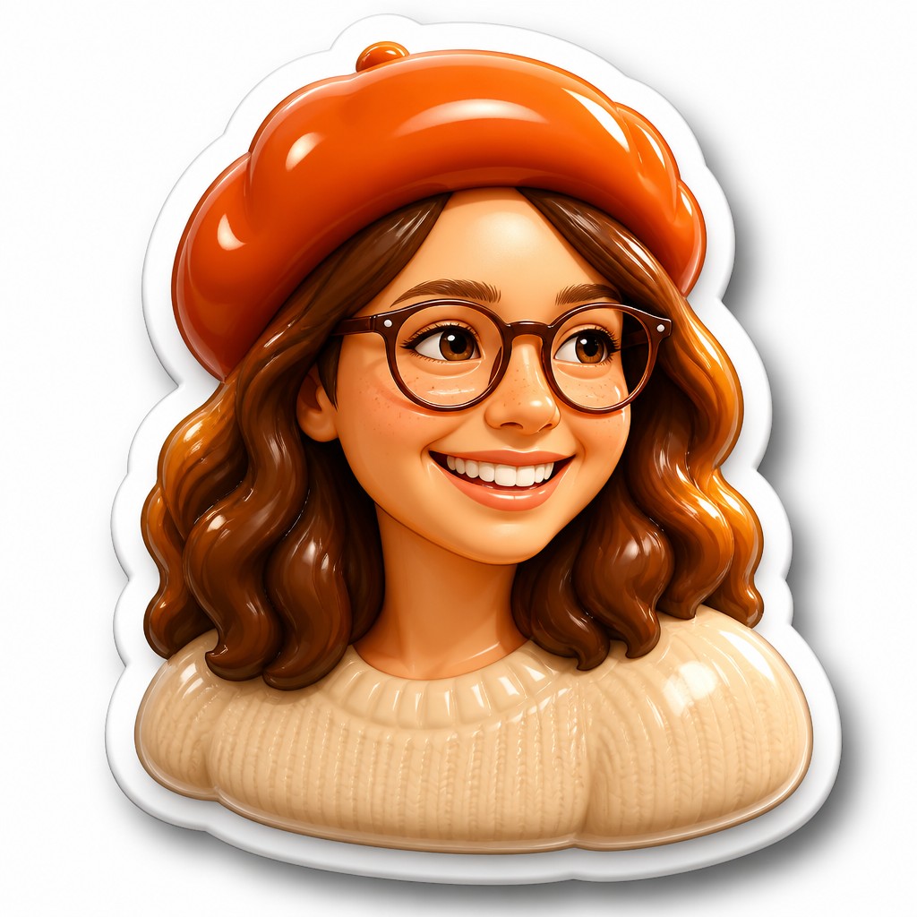3D Puffy Sticker Design Style Transfer Example