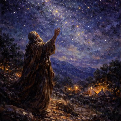 “And he brought him forth abroad, and said, Look now toward heaven, and tell the stars, if thou be able to number them: and he said unto him, So shall thy seed be. And he believed in the LORD; and he counted it to him for righteousness.” (Genesis 15:5-6, KJV)
