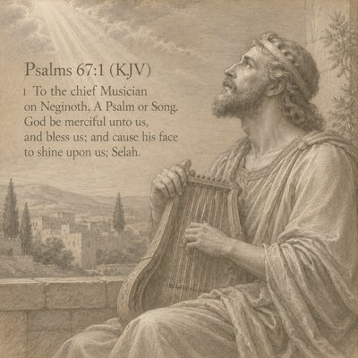 Psalms 67:1 (KJV)
1 To the chief Musician on Neginoth, A Psalm or Song. God be merciful unto us, and bless us; and cause his face to shine upon us; Selah.
